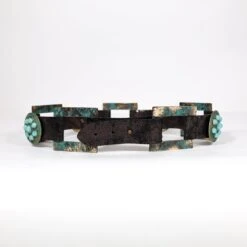 TURQUOISE CONCHOS WITH TURQUOISE METALLIC SQUARES