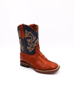 Tanner Mark Cobalt And Caiman Kids Boot