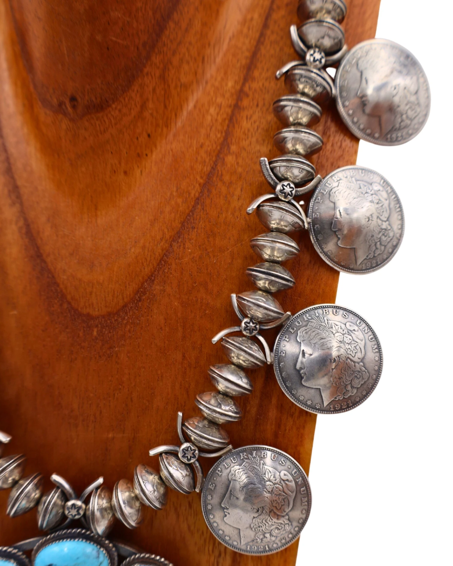 LARGE TURQUOISE NAJA & COINS NECKLACE - Image 6