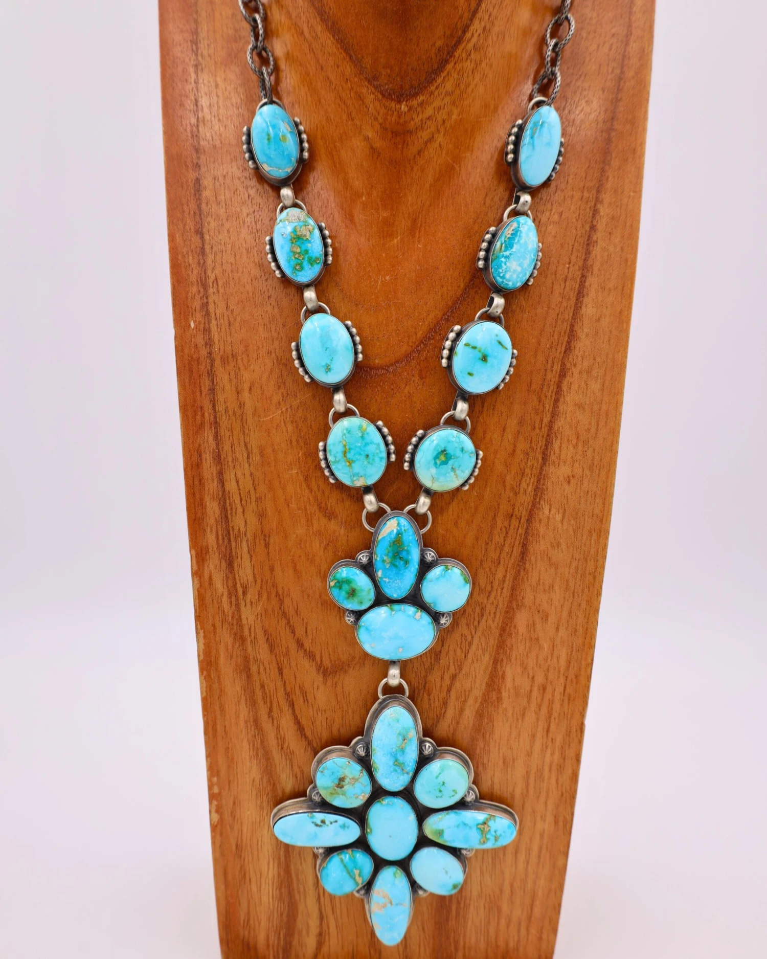 LARGE TURQUOISE STAR CROSS NECKLACE - Image 5