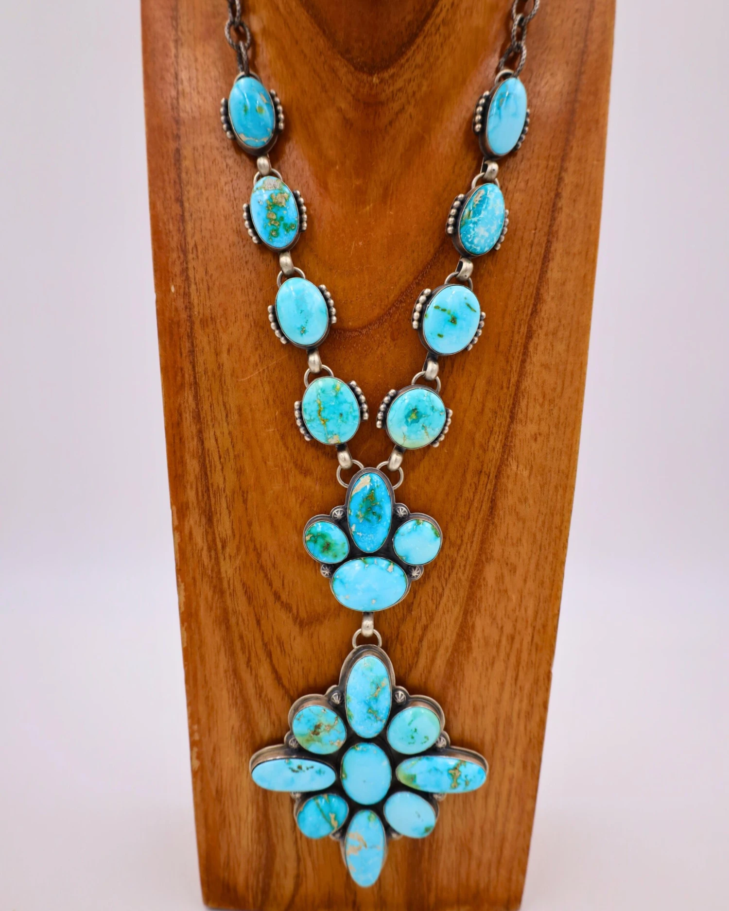 LARGE TURQUOISE STAR CROSS NECKLACE - Image 7