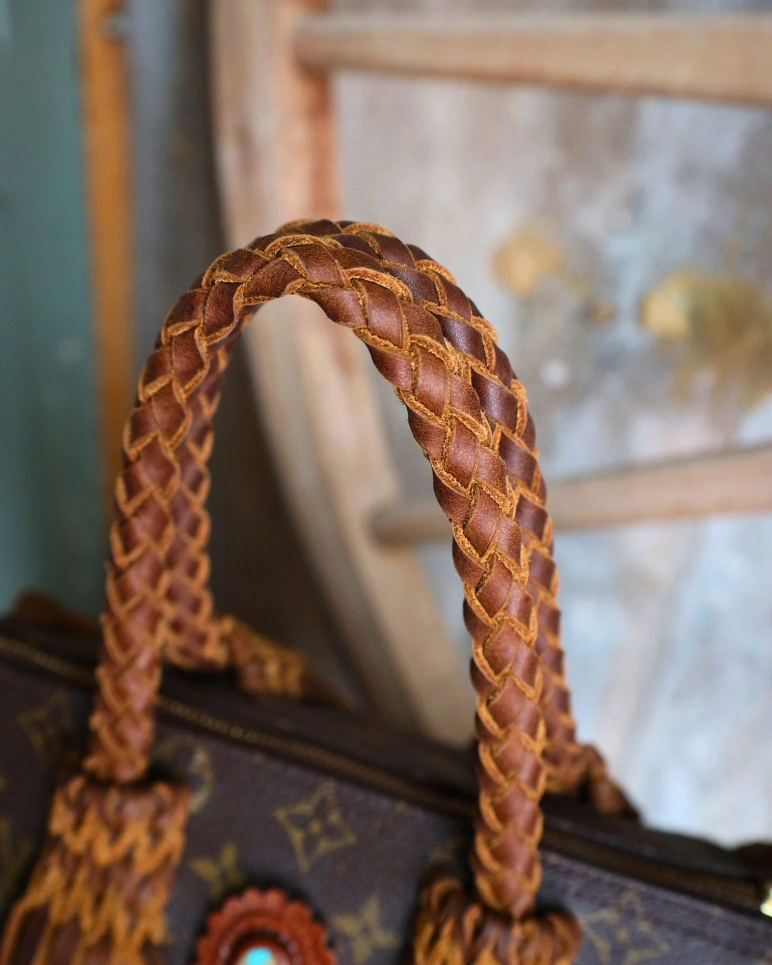 LEATHER AND VODKA SPEEDY 25 CAMEL 30CT TYRON TURQUOISE BAG - Image 7