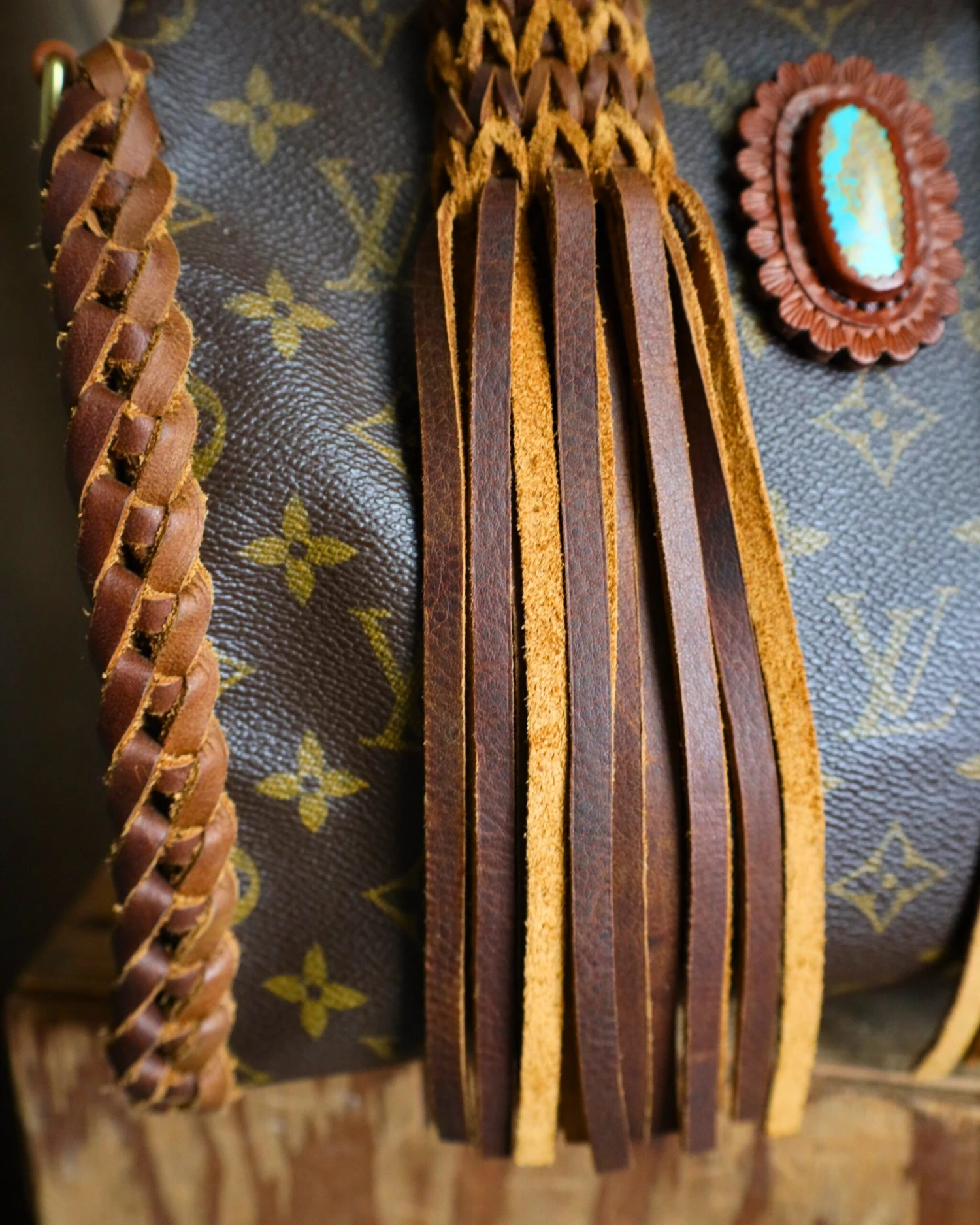 LEATHER AND VODKA SPEEDY 25 CAMEL 30CT TYRON TURQUOISE BAG - Image 2