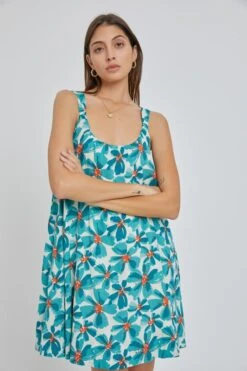 BE COOL PRINT JUMPER MINI DRESS