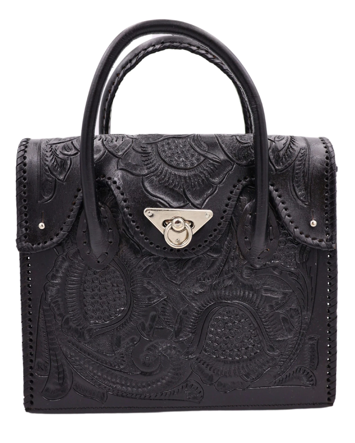 QUE CHULA DOS BOTONES BLACK PURSE