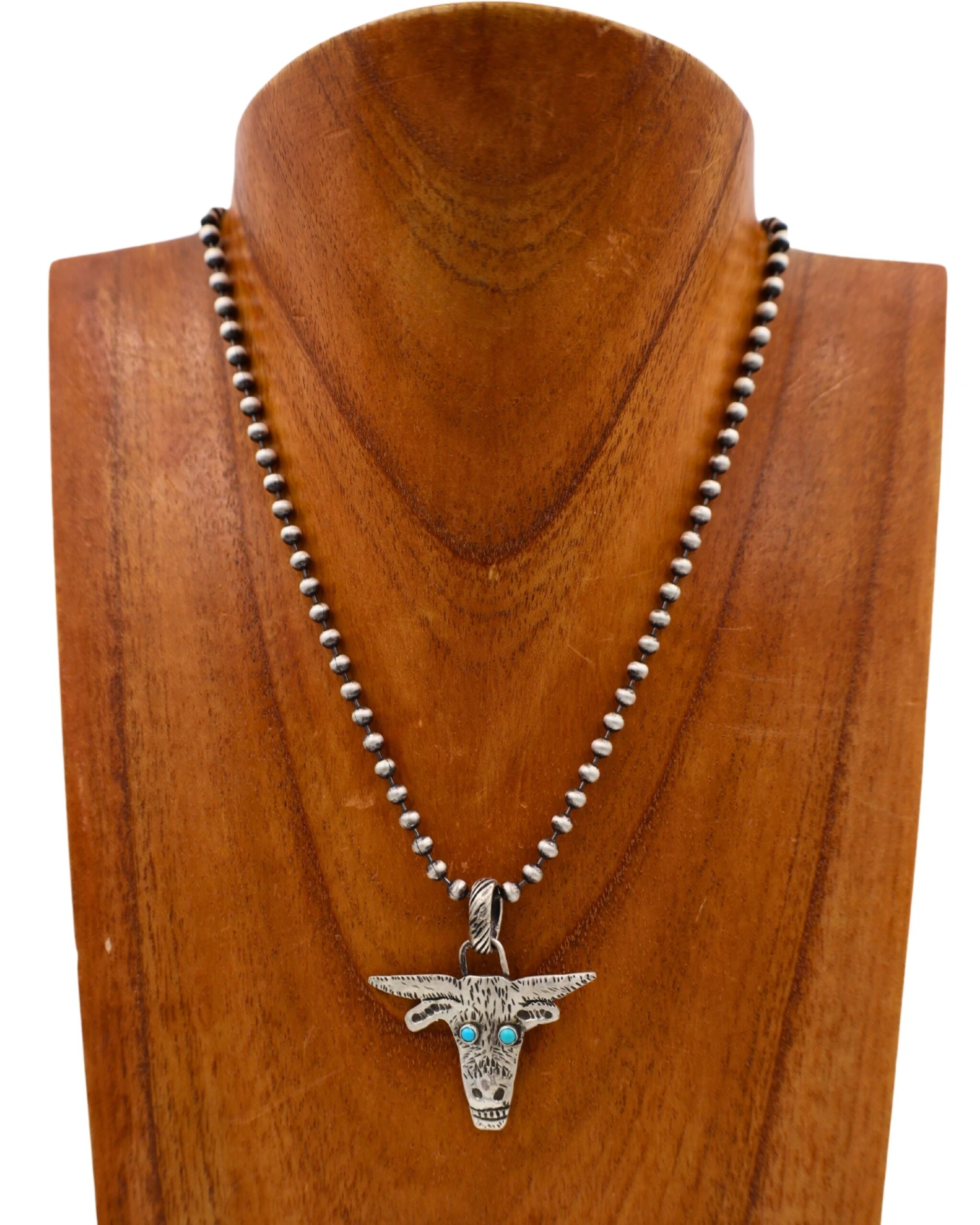 MARGARET SULLIVAN LONGHORN TURQUOISE EYES NECKLACE