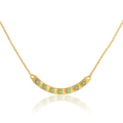 CHRISTINA GREENE TURQUOISE BAR CURVED NECKLACE