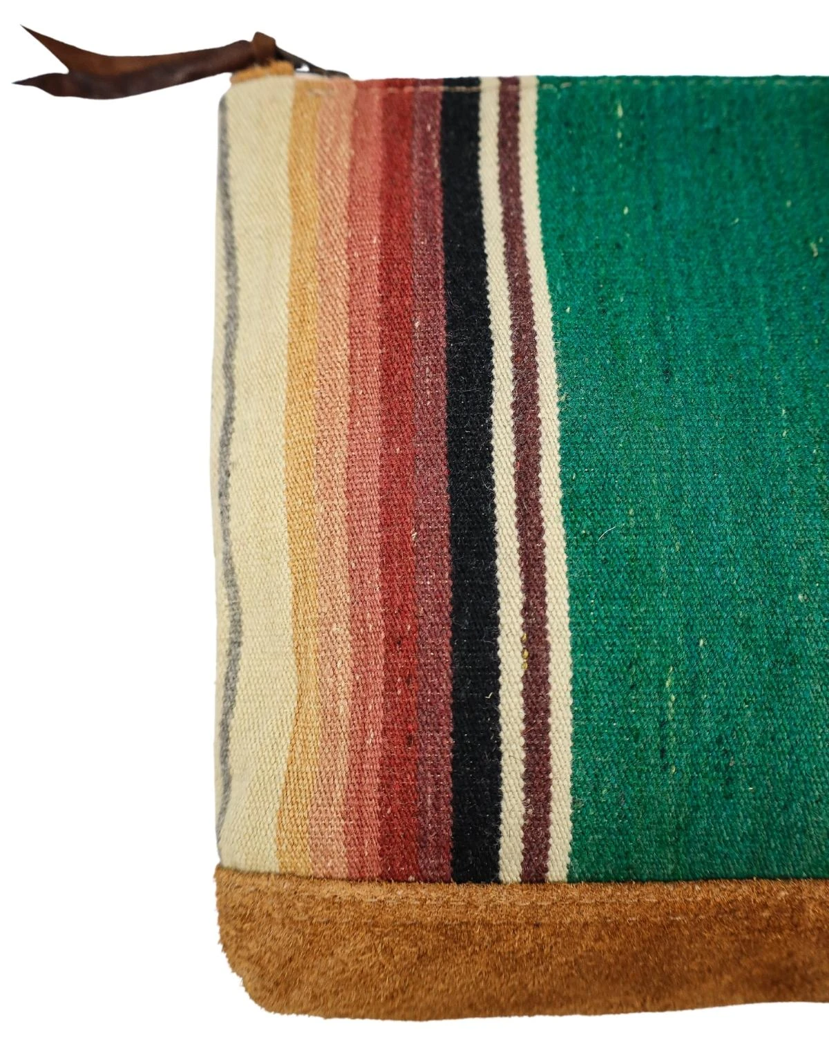 TOTEM SALVAGED ZIP SERAPE LEATHER APPLIQUE POUCH - Image 4