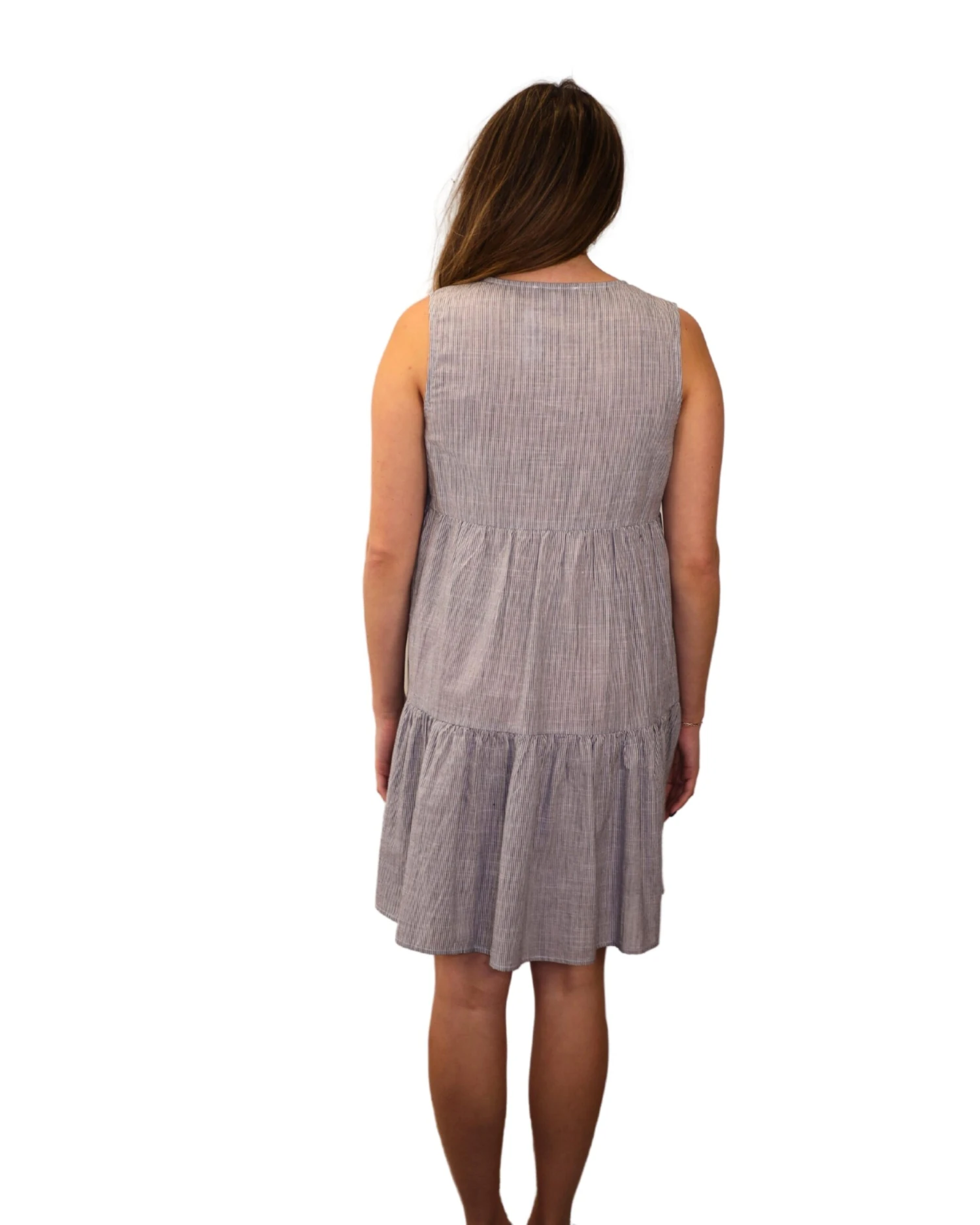 SEE AND BE SEEN SLEEVELESS FLORAL EMBROIDERED TIERED DRESS - Image 8