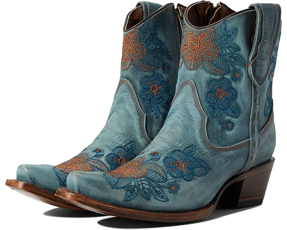 Corral Boots CIRCLE G BY CORRAL WOMEN'S ANKLE FLOWERED EMBROIDERED BOOTIE - Image 8