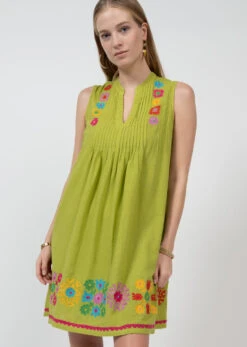 UNCLE FRANK BRITE ON LIME DRESS