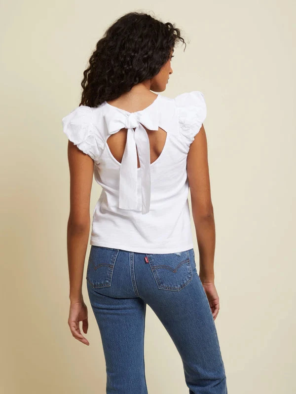 NATION AUDRA BUBBLE SLEEVE TOP