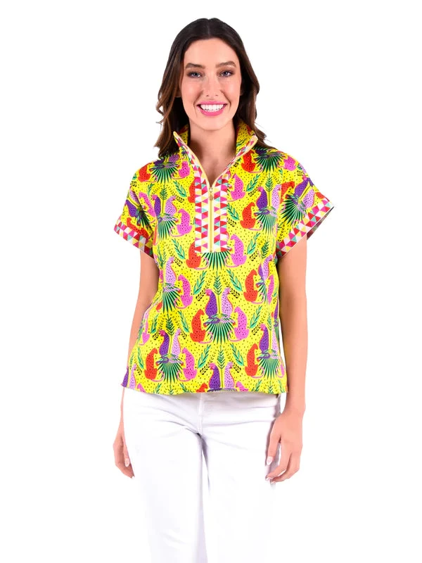 EMILY MCCARTHY PULLOVER PEEKABOO BLOUSE