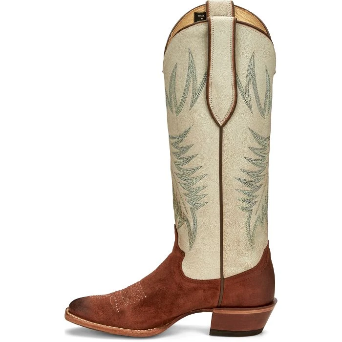 JUSTIN WOMEN'S CLARA BROWN AND WHITE BOOT - Image 10