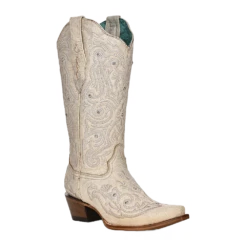 Corral Boots CORRAL WOMEN'S EMBROIDERY & CRYSTAL SNIP TOE BOOT