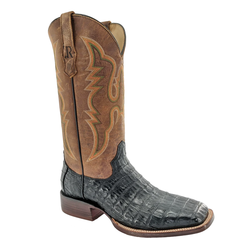R. WATSON MEN'S CAIMAN TAIL BLACK BOOT