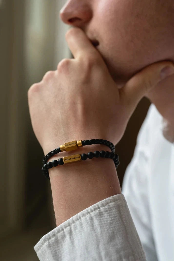 Luke Landon Bracelet - Black | Gold - Image 2