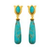 CHRISTINA GREENE VERONA TULIP DROP EARRINGS - TURQUOISE