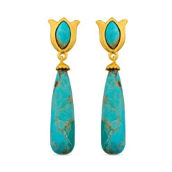 CHRISTINA GREENE VERONA TULIP DROP EARRINGS - TURQUOISE