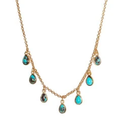 CHRISTINA GREENE RISE & SHINE COLLAR NECKLACE - TURQUOISE