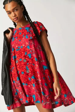 FREE PEOPLE YARA PRINTED MINI DRESS