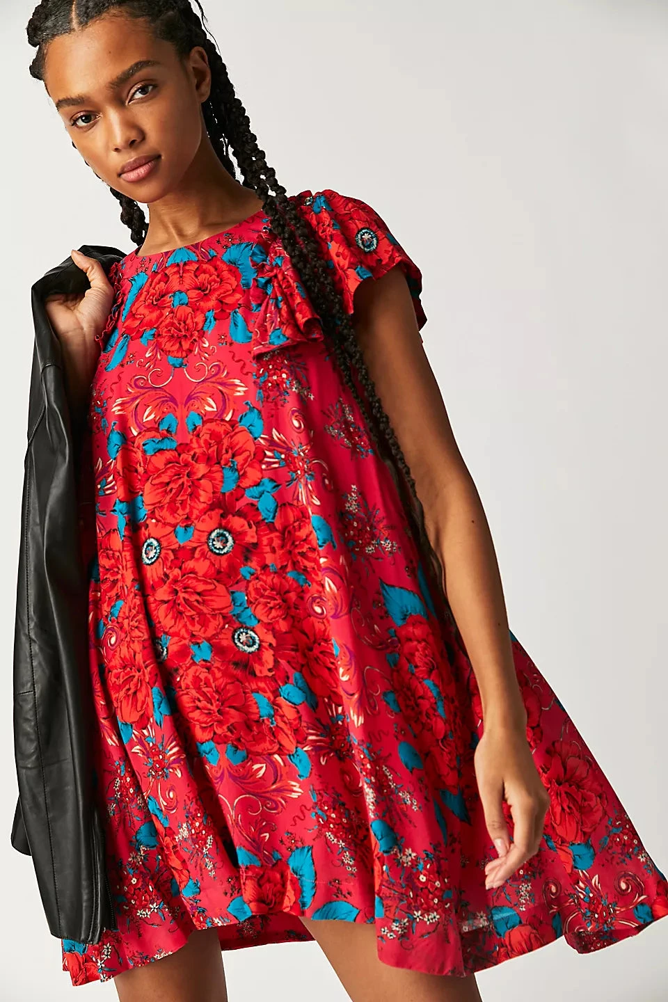 FREE PEOPLE YARA PRINTED MINI DRESS