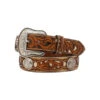 ARIAT MEN'S CALF HAIR TOOLED CONCHO WESTERN BELT