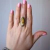 BUMBLEBEE JASPER THIN OVAL RING- SIZE 6.5