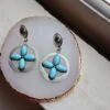 Peyote Bird Four Turquoise Oval Cross Earring