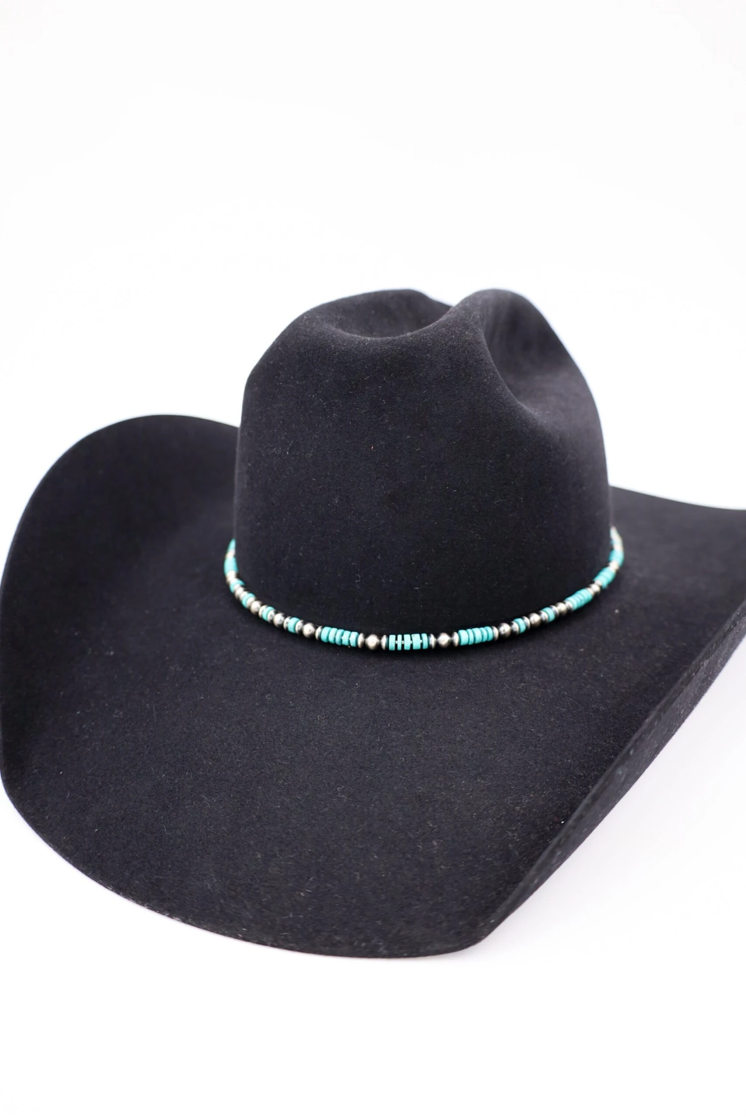 Peyote Bird Turquoise Heishi And Navajo Pearl Hat Band - Image 6