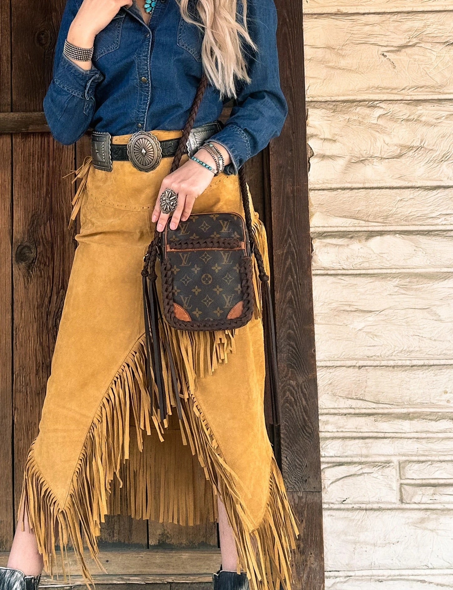 LEATHER AND VODKA DANUBE CHOCOLATE BRAIDED BAG - Image 5