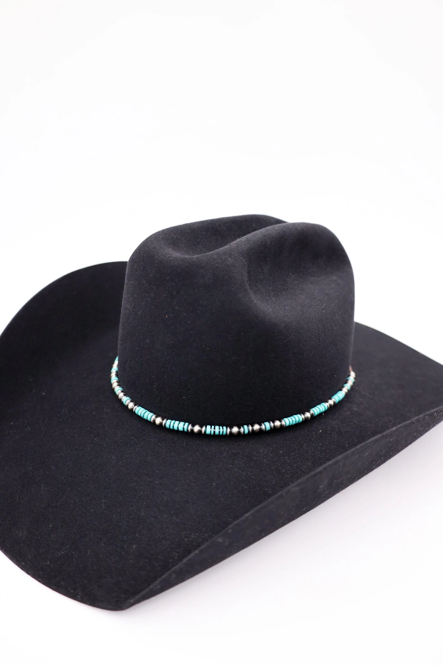 Peyote Bird Turquoise Heishi And Navajo Pearl Hat Band - Image 4